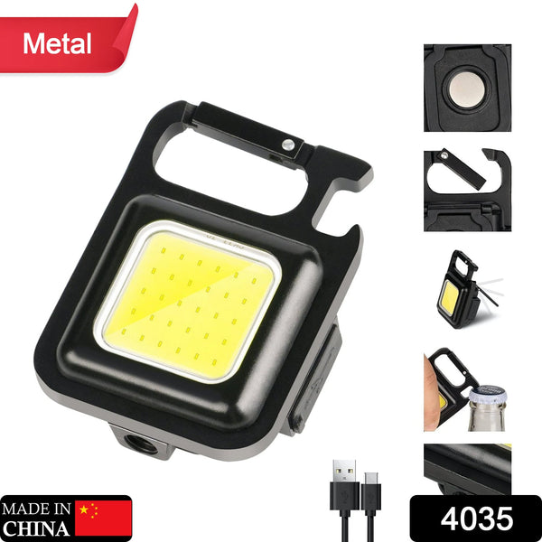 rechargeable keychain mini flashlight with 4 light modes ultralight portable pocket light with folding bracket bottle opener and magnet base for camping walking 1