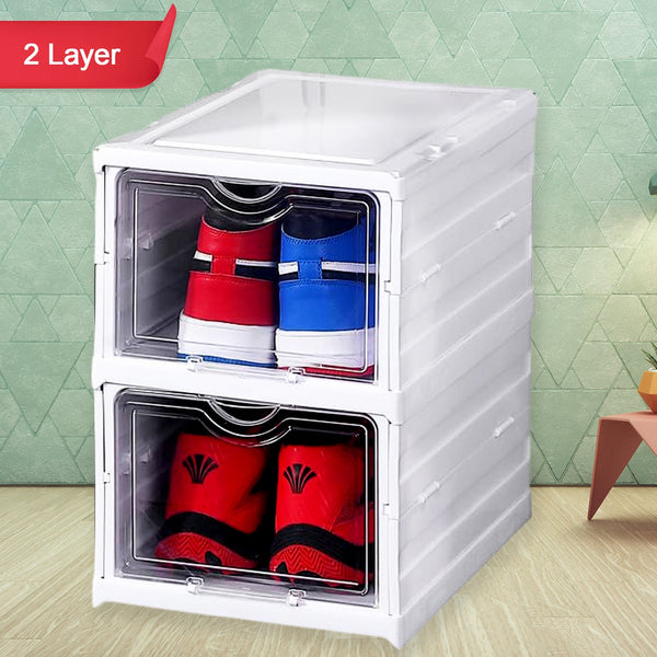 stackable multifunctional storage for clothes foldable drawer shelf basket utility cart rack storage organizer cart for kitchen pantry closet bedroom bathroom laundry 2 layer 1 pc