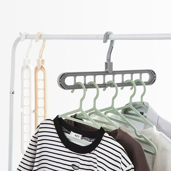 9 hole plastic hanger hanging hook indoor wardrobe clothes organization storage balcony windowsill suit racks
