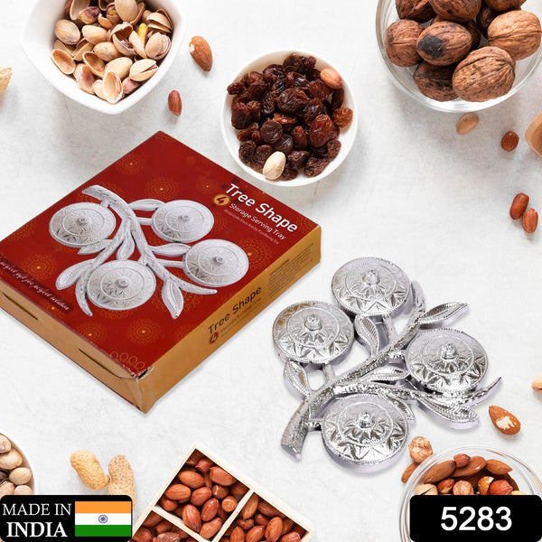 tree shape mukhwas serving tray 4 compartments