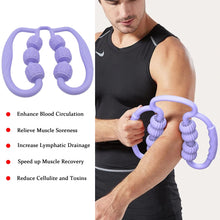 muscle massage roller 6 wheels relieve soreness leg muscle roller fitness roller muscle relaxer massage roller ring clip all round massaging uniform force elastic pp drop shaped for home use 1 pc