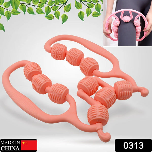 muscle massage roller 10 wheels relieve soreness leg muscle roller fitness roller muscle relaxer massage roller ring clip all round massaging uniform force elastic pp drop shaped for home use 1 pc