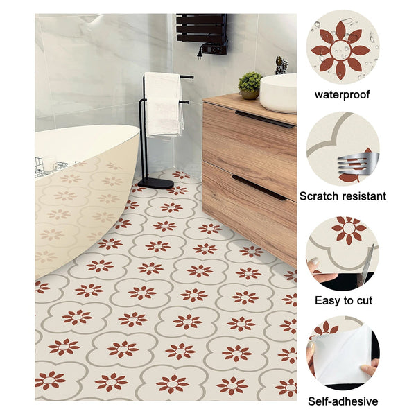 peel and stick floor tiles kitchen bathroom backsplash sticker detachable waterproof diy tile stickers for wall decoration tiles home decoration 8x8 inch 10 pcs set