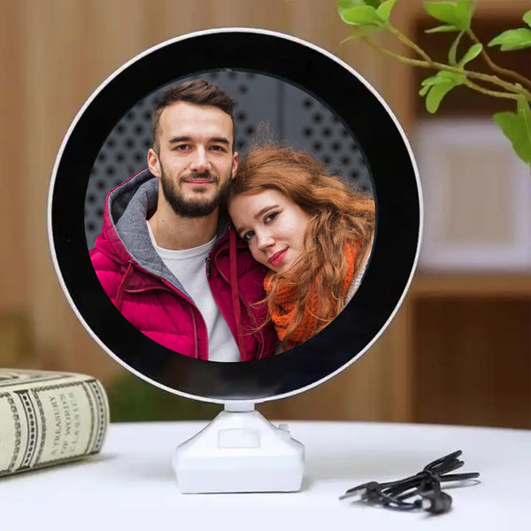 plastic 2 in 1 mirror come photo frame with led light