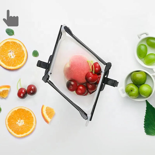 reusable silicone food storage bag set leakproof lock reusable flat bottom freezer bags sandwich bags silicone food grade kids snack bags bpa free microwave dishwasher safe 1 pc 1