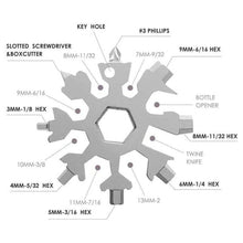durable portable 18 in 1 snowflake multi tool snowflake bottle opener flat phillips screwdriver kit wrench 2