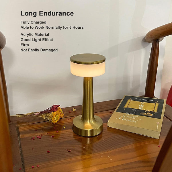 led lamp with touch control decorative desk lamp portable metal led table lamp usb rechargeable 3 color 3 levels brightness dimmable eye protection modern lamp for home decor party kids room bedroom 1 pc 3
