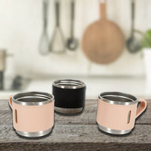 stainless steel vacuum coffee tea cup tea mug hot insulated double wall stainless steel coffee and milk cup with handle easy to carry coffee cup 3 pc