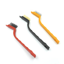 3pc mini wire brush set brass nylon stainless steel bristles household cleaning brush for gas stove smoke machine tool burner tiles tap rust removal welding slag dirt paint scrubbing 3 pcs set