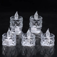 12 pcs flameless and smokeless decorative acrylic candles transparent led tea light candle for gifting house diwali christmas festival events decor candles 2