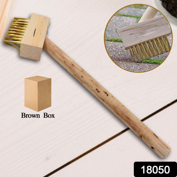 paving brush wooden block patio weed remover