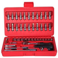 socket 1 4 inch combination repair tool kit red 46 pcs