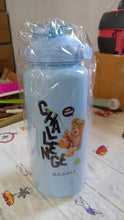 plastic water bottle 3pc set 3 different size bottle high quality water bottle plastic water bottle bpa free leak proof cartoon printed design for kids school for fridge office sports school gym yoga 3 pc set 1