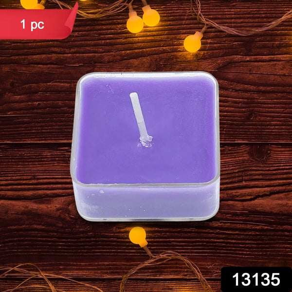 13135 purple sqaure tealight candle 1pc