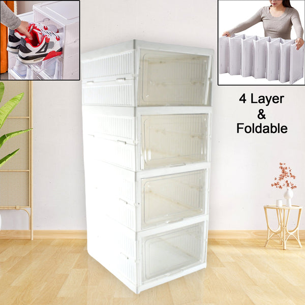 stackable multifunctional storage for clothes foldable drawer shelf basket utility cart rack storage organizer cart for kitchen pantry closet bedroom bathroom laundry 4 layer 1 pc