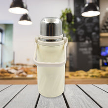 stainless steel vacuum insulated water bottle leak proof flask for tea coffee reusable water bottle with hanging strap bottle for hot cold drinks wide mouth water flask 1200 ml
