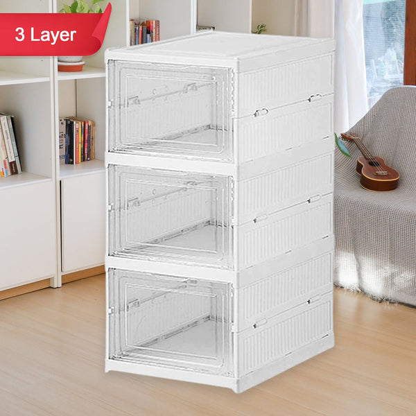 stackable multifunctional storage for clothes foldable drawer shelf basket utility cart rack storage organizer cart for kitchen pantry closet bedroom bathroom laundry 3 layer 1 pc