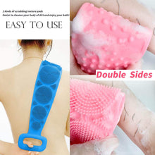 1302b low quality bath body brush towel eco friendly back scrubber shower brush silicone bath body brush towel body cleaning bathroom shower strap