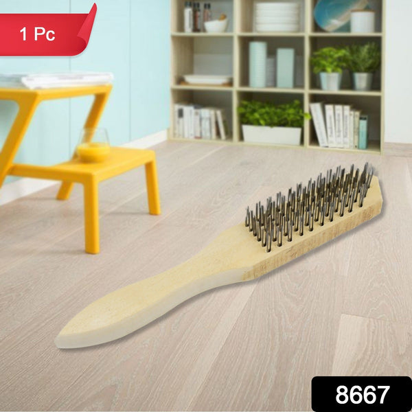 wooden handle steel wire brush 1 pc