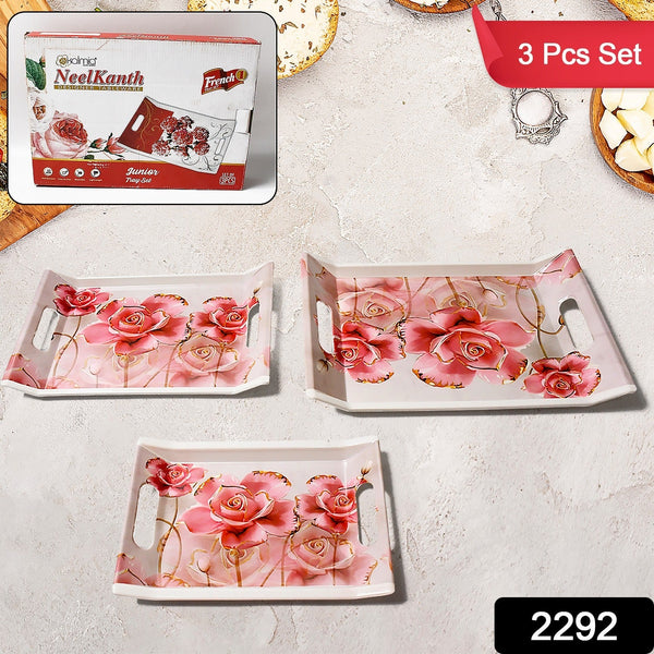 2292 plastic 3pc tray set