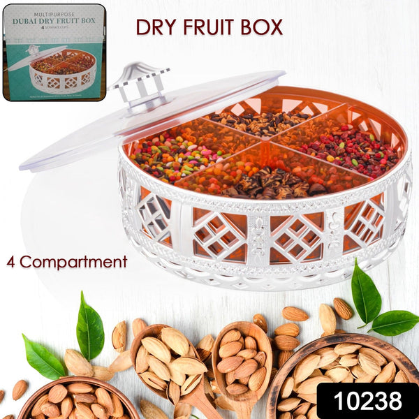 10238 round silver dry fruit box