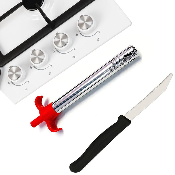 stainless steel electronic gas lighter knife