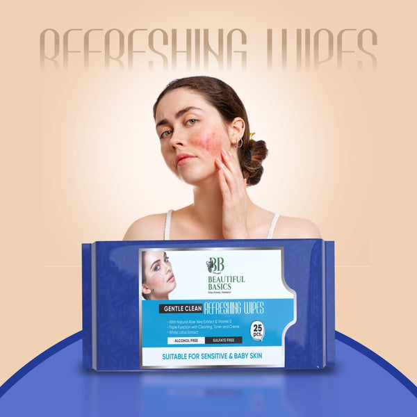 0983 refreshing wet wipes for face facial cleansing refreshing skin hydration soothing for skin ph balance alcohol free nourishing with fruit extract 25 wipes icesesitive skin