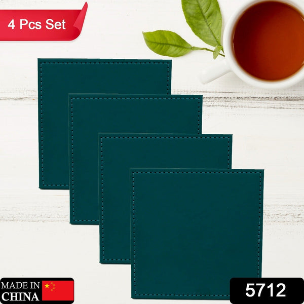 square tea coaster dining table decor accessories coaster for dining table for hot pots coasters for cups durable and long lasting leather coffee table for home or office use 4 pc