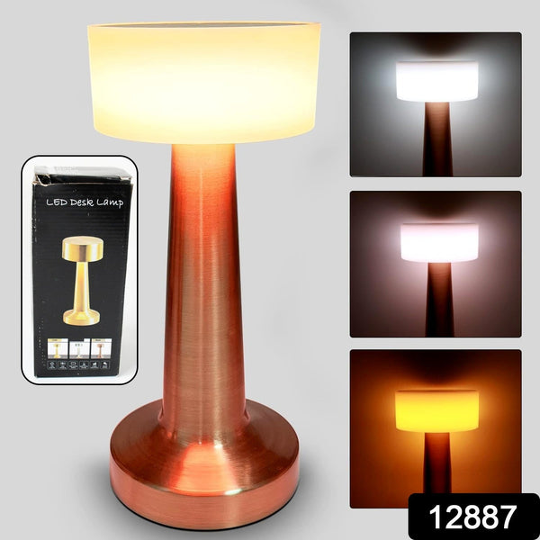 led lamp with touch control decorative desk lamp portable metal led table lamp usb rechargeable 3 color 3 levels brightness dimmable eye protection modern lamp for home decor party kids room bedroom 1 pc 2