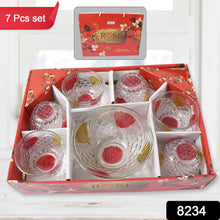 8234 rose glass bowl 7pc set