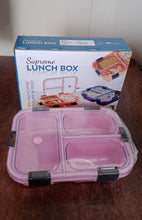 insulated 3 compartment plastic lunch box