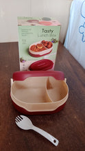 airtight food grade tiffin box with 2 in 1 spoon and 2 compartment