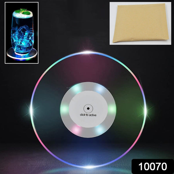 colorful led cocktail coaster round ultra thin