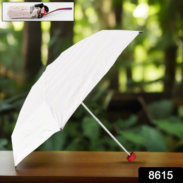 3 fold sun and rain protective solid foldable umbrella