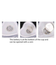 heart shaped blinking led glass gift cup