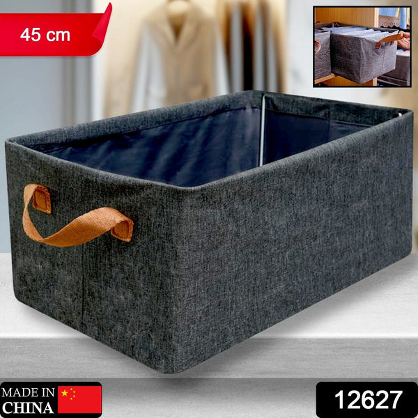 12627 foldable storage box withhandles cotton and linen storage bins and baskets organizer for nursery closet bedroom home 45 cm