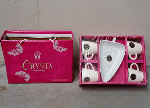 8222 ceramic cup with tray 5pc set