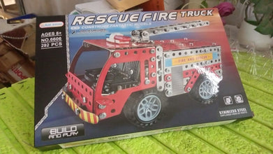 18437 engineering metal fire truck toy