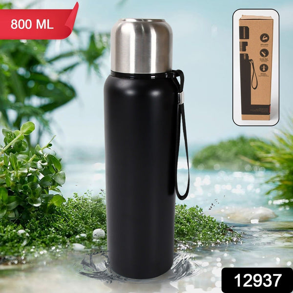 stainless steel water bottle fridge water bottle stainless steel water bottle leak proof rust proof cold hot thermos steel bottle leak proof office bottle gym home kitchen hiking trekking travel bottle 800ml 1
