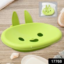17768 soap box drain soap box cute rabbit shape double soap bowl box plastic rack storage rack bathroom toilet storage box