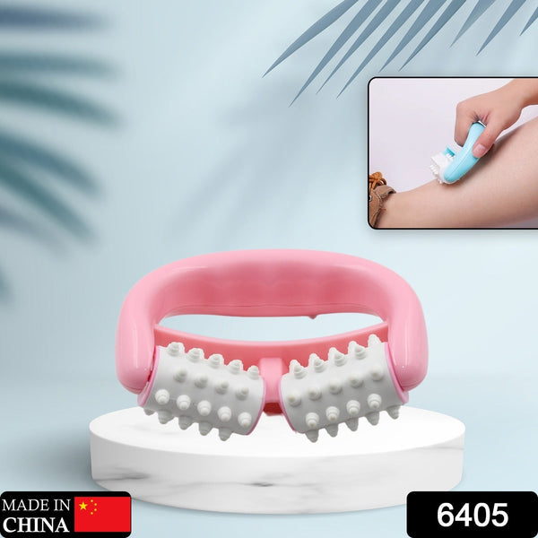 6405 manual round handle plastic 2 rollers massage roller cellulite roller for legs arms back muscle pain relief and muscle relaxation