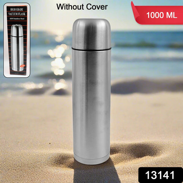 vacuum flask without cover 18 8 stainless steel hot and cold water bottle with push down lid double walled stainless steel bottle for travel home office school picnic 1000 ml