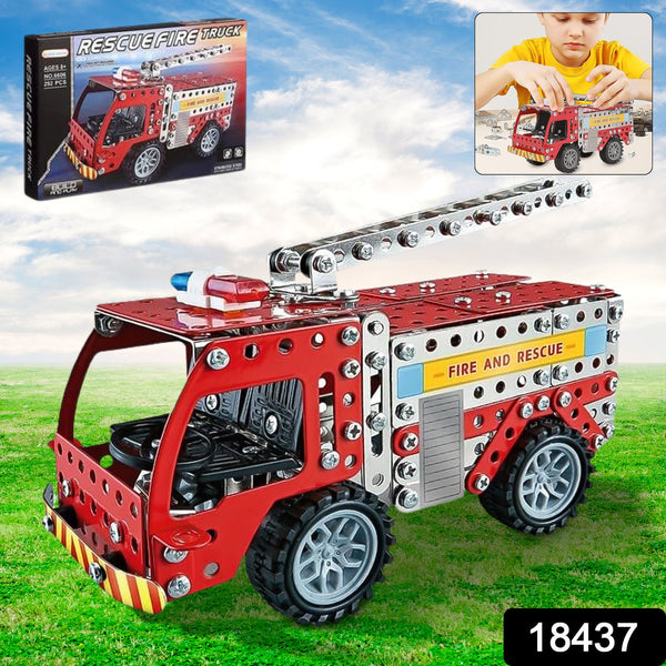 18437 engineering metal fire truck toy