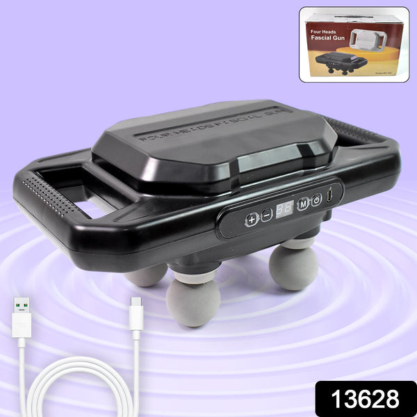 13628 handheld 4 head massage gun