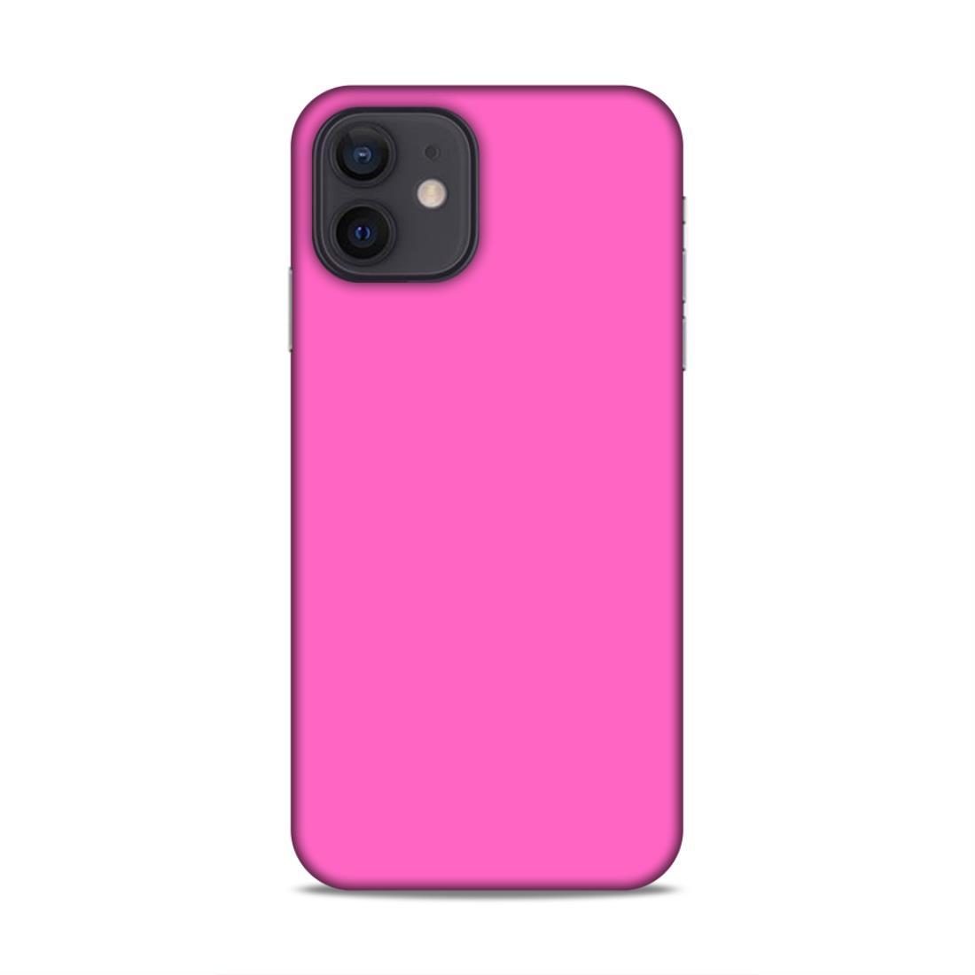 Pink Classic Plain iPhone 12 Mobile Back Cover