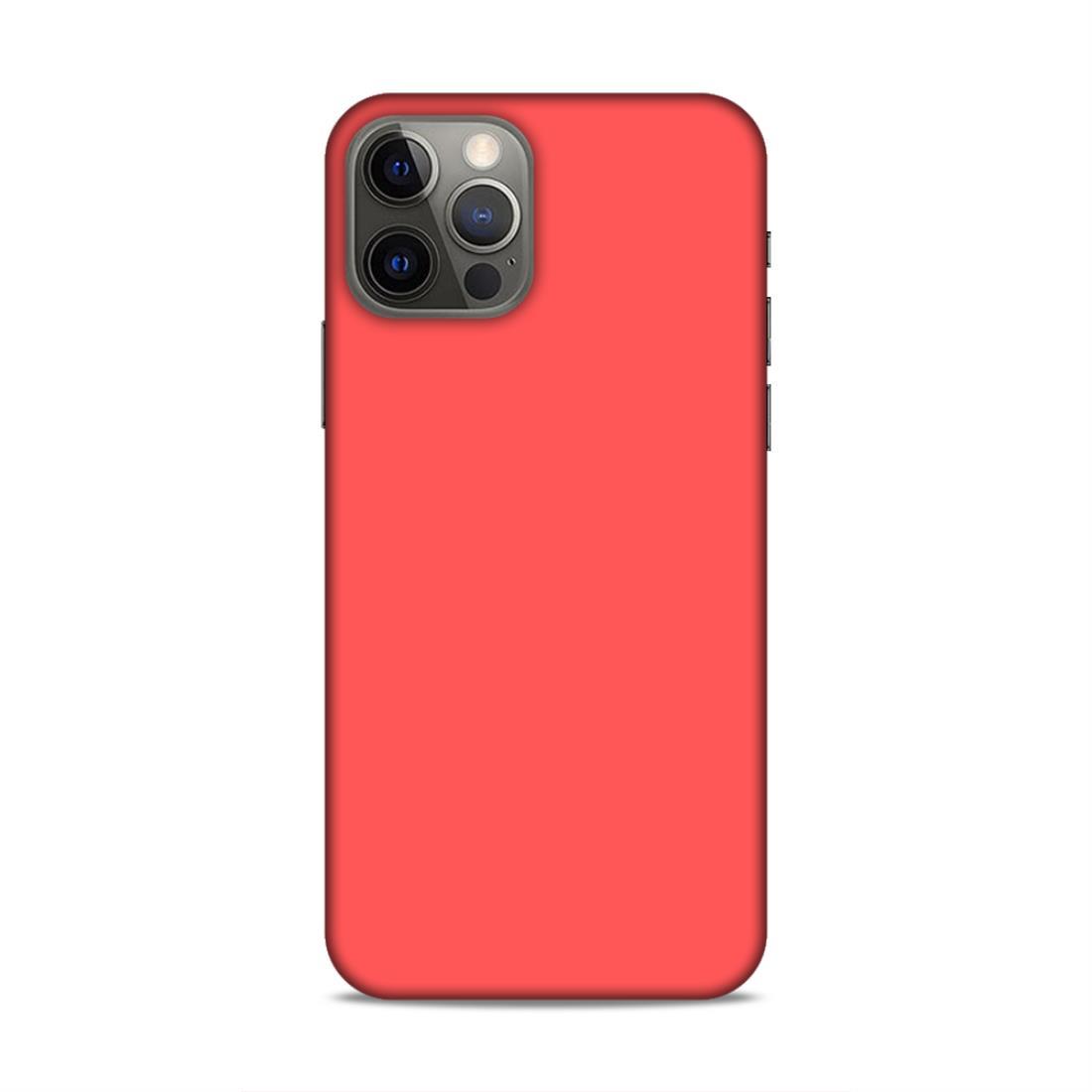 Coral Red Plain iPhone 12 Pro Phone Cover