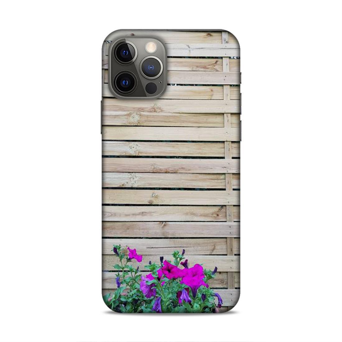 Pink Flower Wooden iPhone 12 Pro Phone Cover