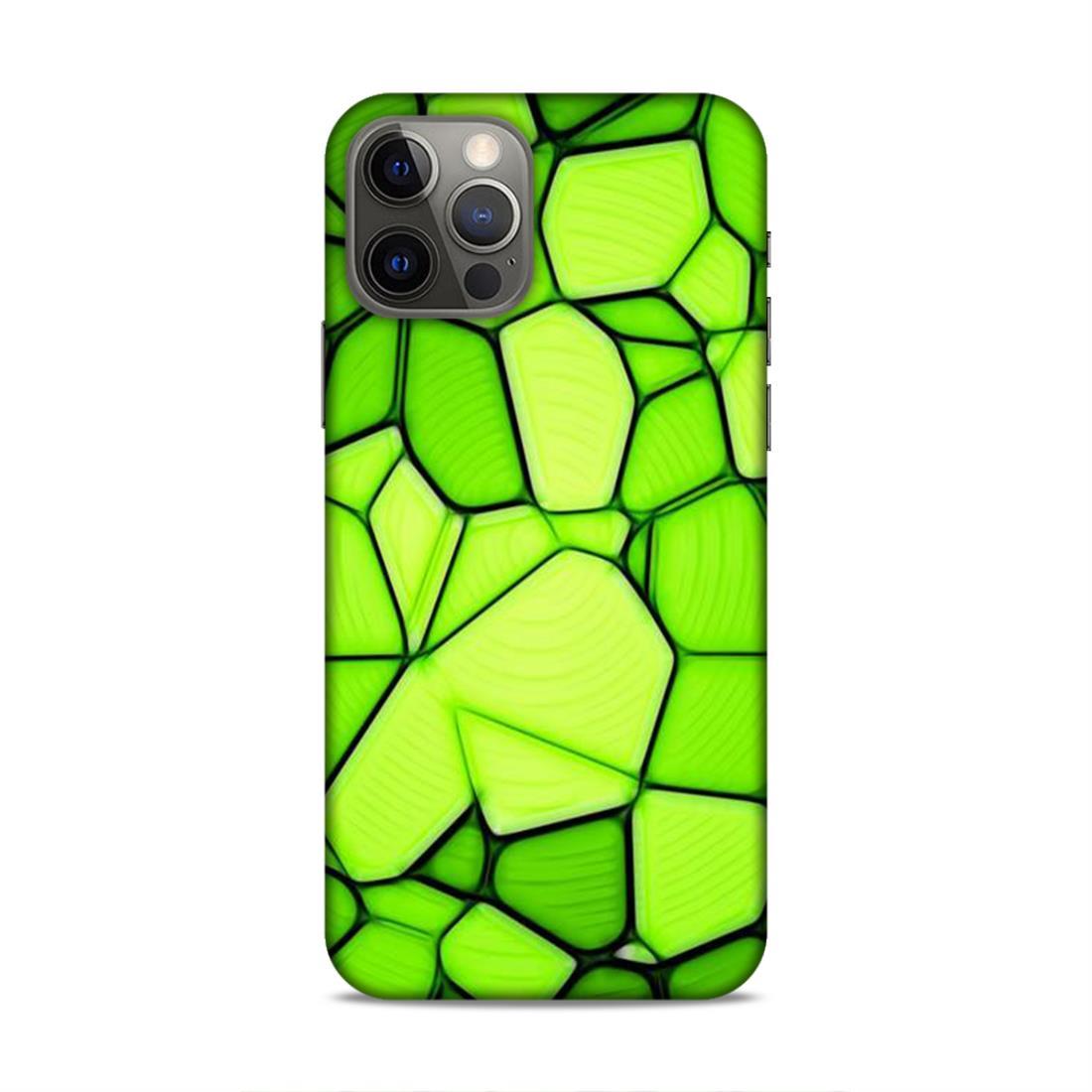 Green Stone Pattern iPhone 12 Pro Phone Back Case