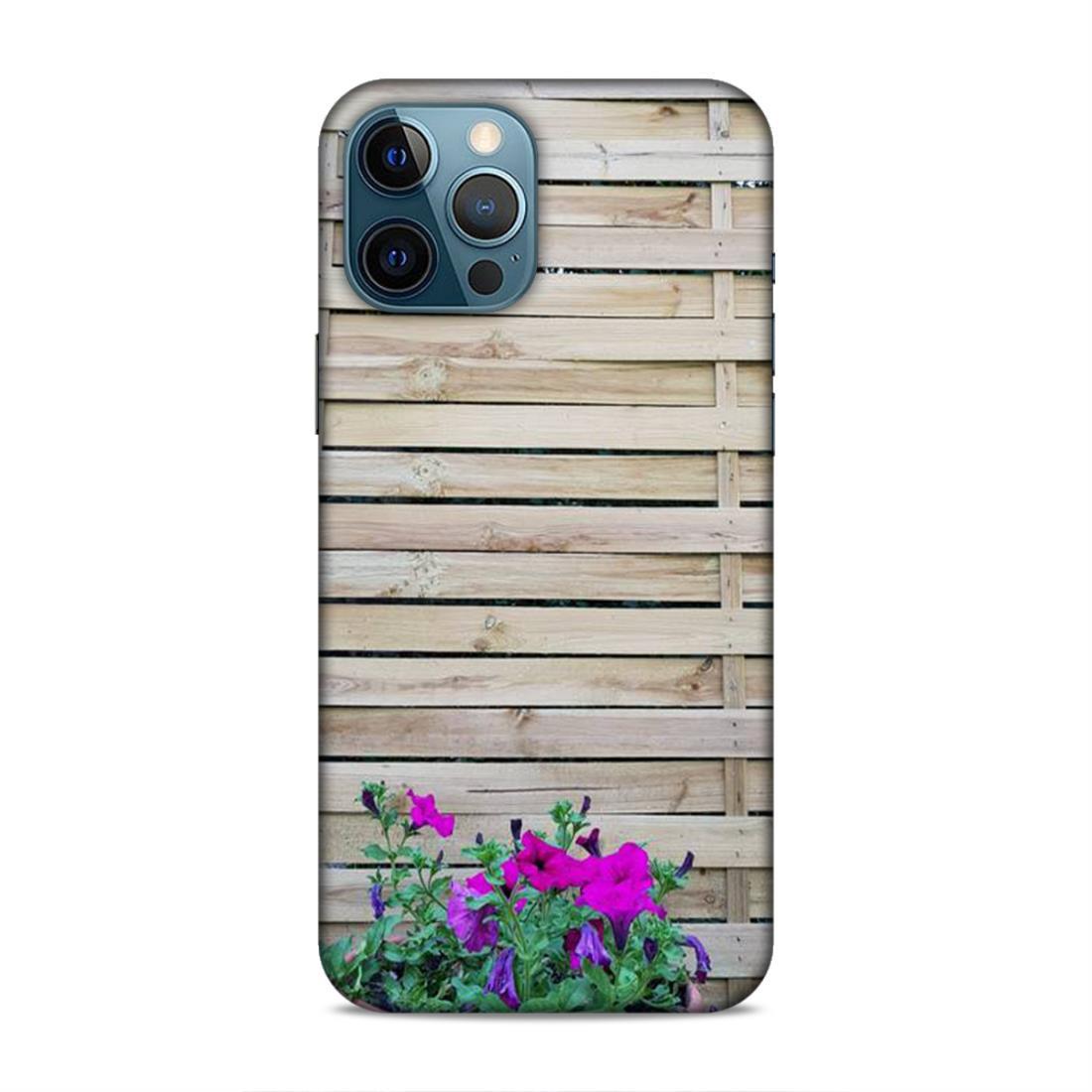 Pink Flower Wooden iPhone 12 Pro Max Phone Cover