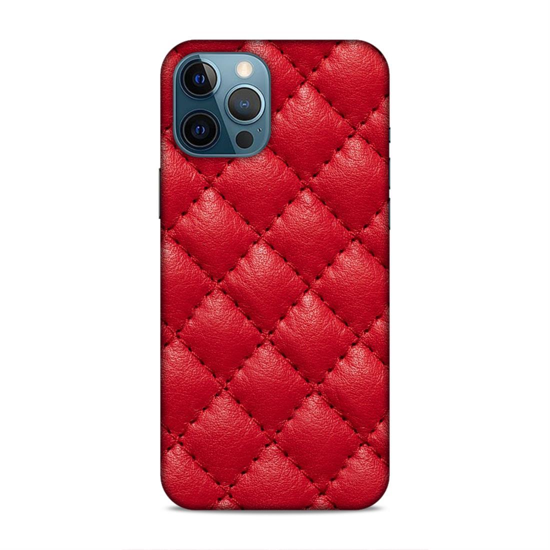 Red Square Pattern iPhone 12 Pro Max Phone Back Case